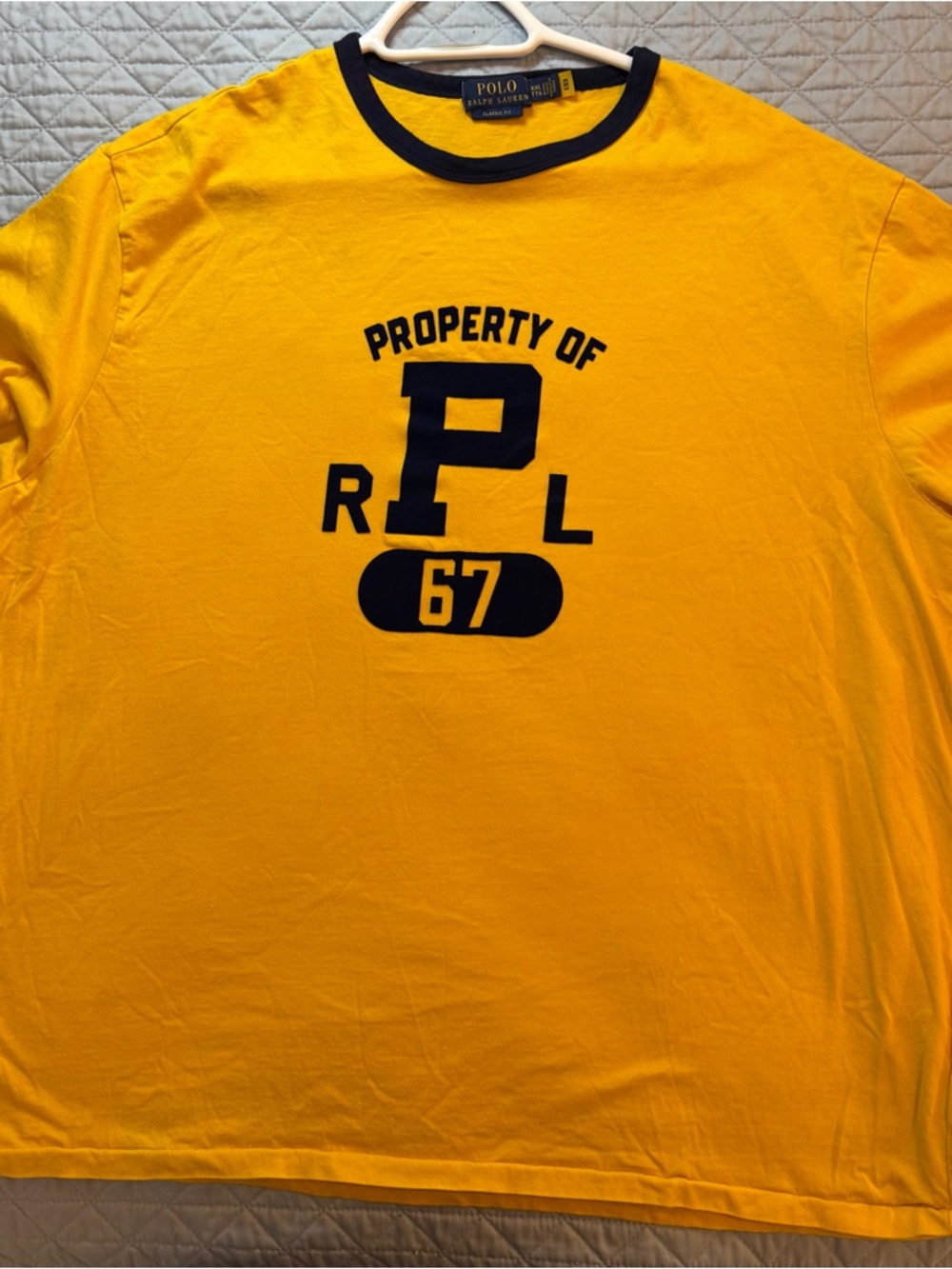 Polo by Ralph Lauren Yellow Short Sleeve Tee with Navy Graphic